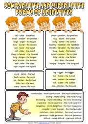 Comparatives and Superlatives ESL Printable Worksheets